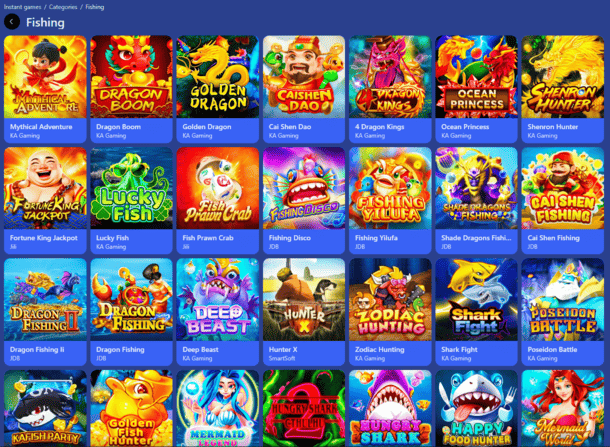 Permainan memancing di kasino DK88 dengan pilihan bilik, tahap kuasa tembakan dan kawalan bajet sesi